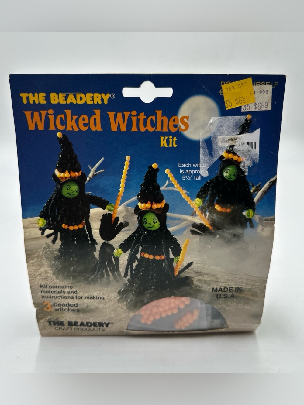 The Beadery Wicked Witches #4792 Halloween Bead Kit Makes 3 Vintage 1988